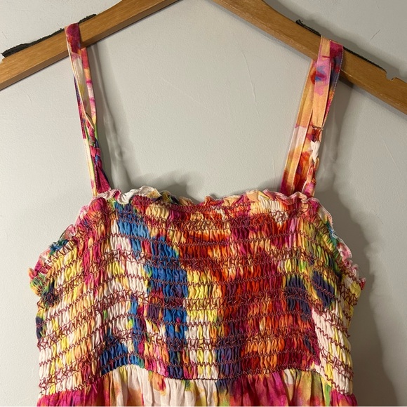 Anthropologie Zinnia Colorful Printed Smocked Midi Dress - Picture 5 of 9